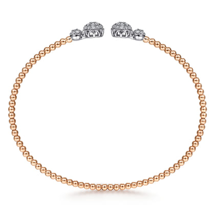 14K White and Rose Gold Diamond Bangle