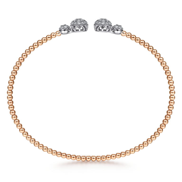 14K White and Rose Gold Diamond Bangle - Shot 3