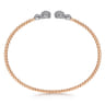 14K White and Rose Gold Diamond Bangle