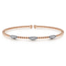 14K White and Rose Gold Diamond Bangle - 0.17 ct