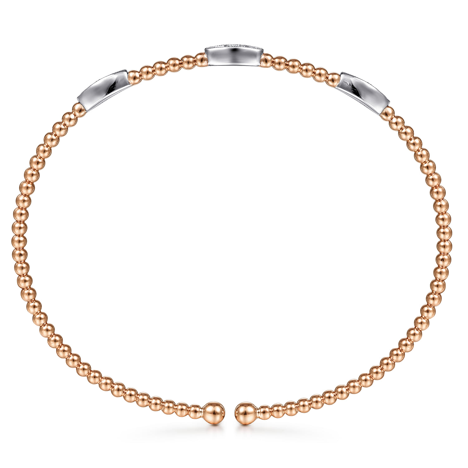 14K White and Rose Gold Diamond Bangle - 0.17 ct - Shot 3