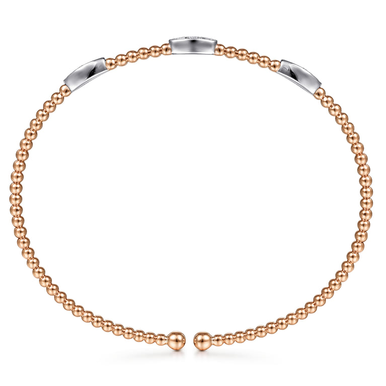 14K White and Rose Gold Diamond Bangle - 0.17 ct - Shot 3