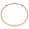 14K White and Rose Gold Diamond Bangle - 0.17 ct
