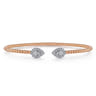 14K White and Rose Gold Diamond Pear Shape Bujukan Bangle - 0.32 ct