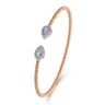 14K White and Rose Gold Diamond Pear Shape Bujukan Bangle - 0.32 ct