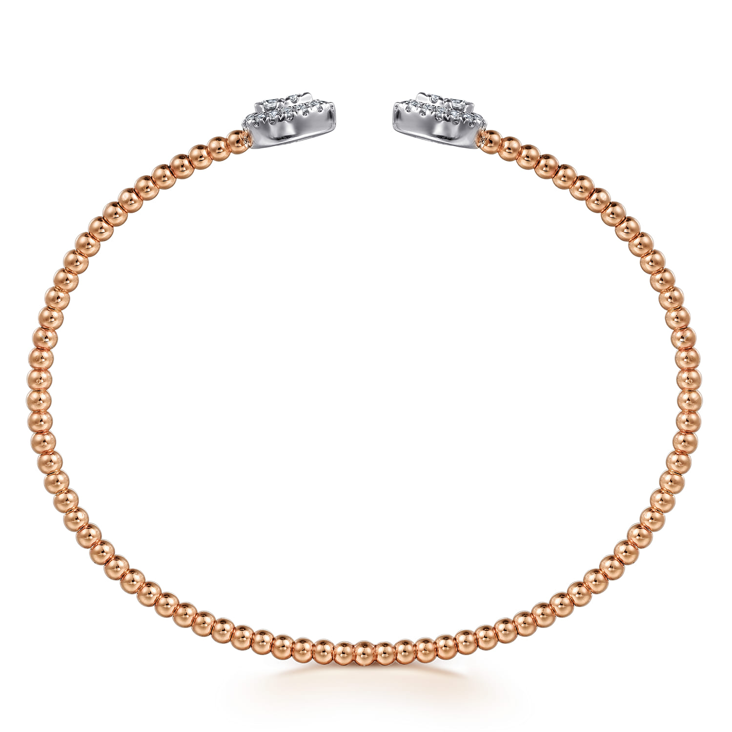 14K White and Rose Gold Diamond Pear Shape Bujukan Bangle - 0.32 ct - Shot 3