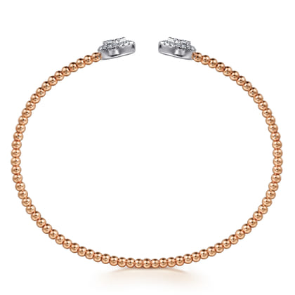 14K White and Rose Gold Diamond Pear Shape Bujukan Bangle