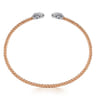 14K White and Rose Gold Diamond Pear Shape Bujukan Bangle - 0.32 ct