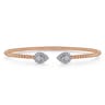 14K White and Rose Gold Diamond Pear Shape Bujukan Bangle - 0.32 ct