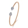 14K White and Rose Gold Diamond Pear Shape Bujukan Bangle - 0.32 ct