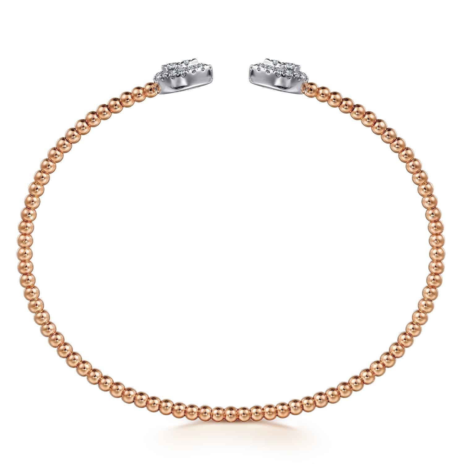 14K White and Rose Gold Diamond Pear Shape Bujukan Bangle - 0.32 ct - Shot 3