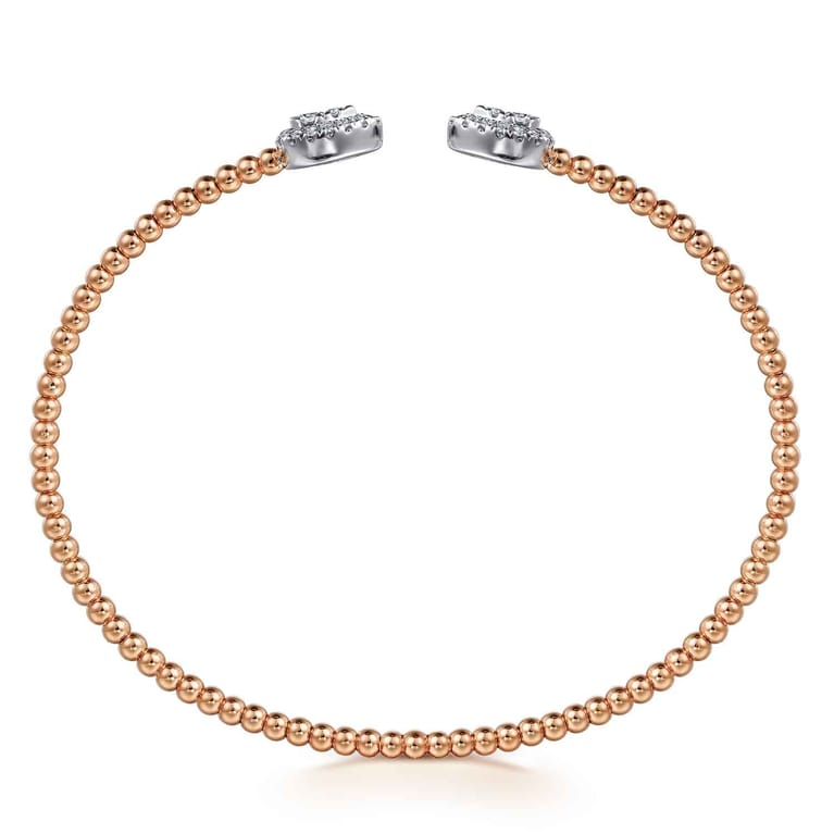 14K White and Rose Gold Diamond Pear Shape Bujukan Bangle - 0.32 ct - Shot 3