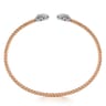 14K White and Rose Gold Diamond Pear Shape Bujukan Bangle - 0.32 ct