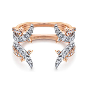 14K White and Rose Gold Diamond Ring Enhancer