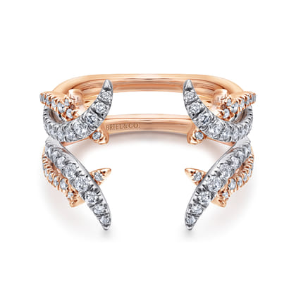 14K White and Rose Gold Diamond Ring Enhancer