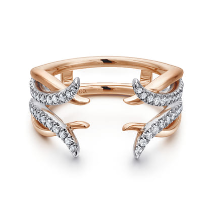 14K White and Rose Gold Diamond Ring Enhancer