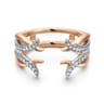 Enhancer Wedding Ring in 14k White/Rose Gold with Round Natural Diamond at Gabriel & Co.