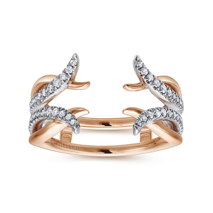 14K White and Rose Gold Diamond Ring Enhancer