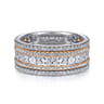Fancy Wedding Ring in 14k White/Rose Gold with Princess Cut Natural Diamond at Gabriel & Co.