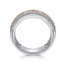 Fancy Wedding Ring in 14k White/Rose Gold with Princess Cut Natural Diamond at Gabriel & Co.