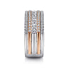 Fancy Wedding Ring in 14k White/Rose Gold with Princess Cut Natural Diamond at Gabriel & Co.