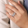 Fancy Wedding Ring in 14k White/Rose Gold with Princess Cut Natural Diamond at Gabriel & Co.
