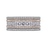 Fancy Wedding Ring in 14k White/Rose Gold with Princess Cut Natural Diamond at Gabriel & Co.