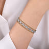 14K White and Yellow Gold Baguettes Shape Bujukan Bangle with 3 Rolls - 1 ct