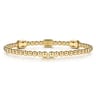 14K White and Yellow Gold Bujukan Beaded Diamond Cuff Bangle Bracelet - 0.35 ct