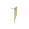 14K White and Yellow Gold Bujukan Beaded Leaf Diamond Drop Chandelier Earrings - 0.24 ct