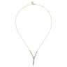 14K White and Yellow Gold Bujukan Beads and Diamond Y Necklace - 0.75 ct