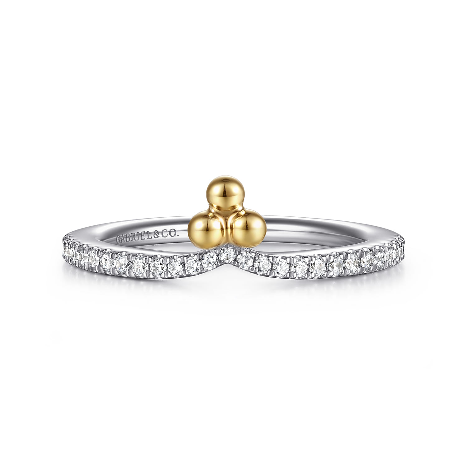 14K White and Yellow Gold Bujukan Clover And Diamond Smart Ring Enhancer - 0.25 ct - Shot 1