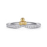 14K White and Yellow Gold Bujukan Clover And Diamond Smart Ring Enhancer - 0.25 ct