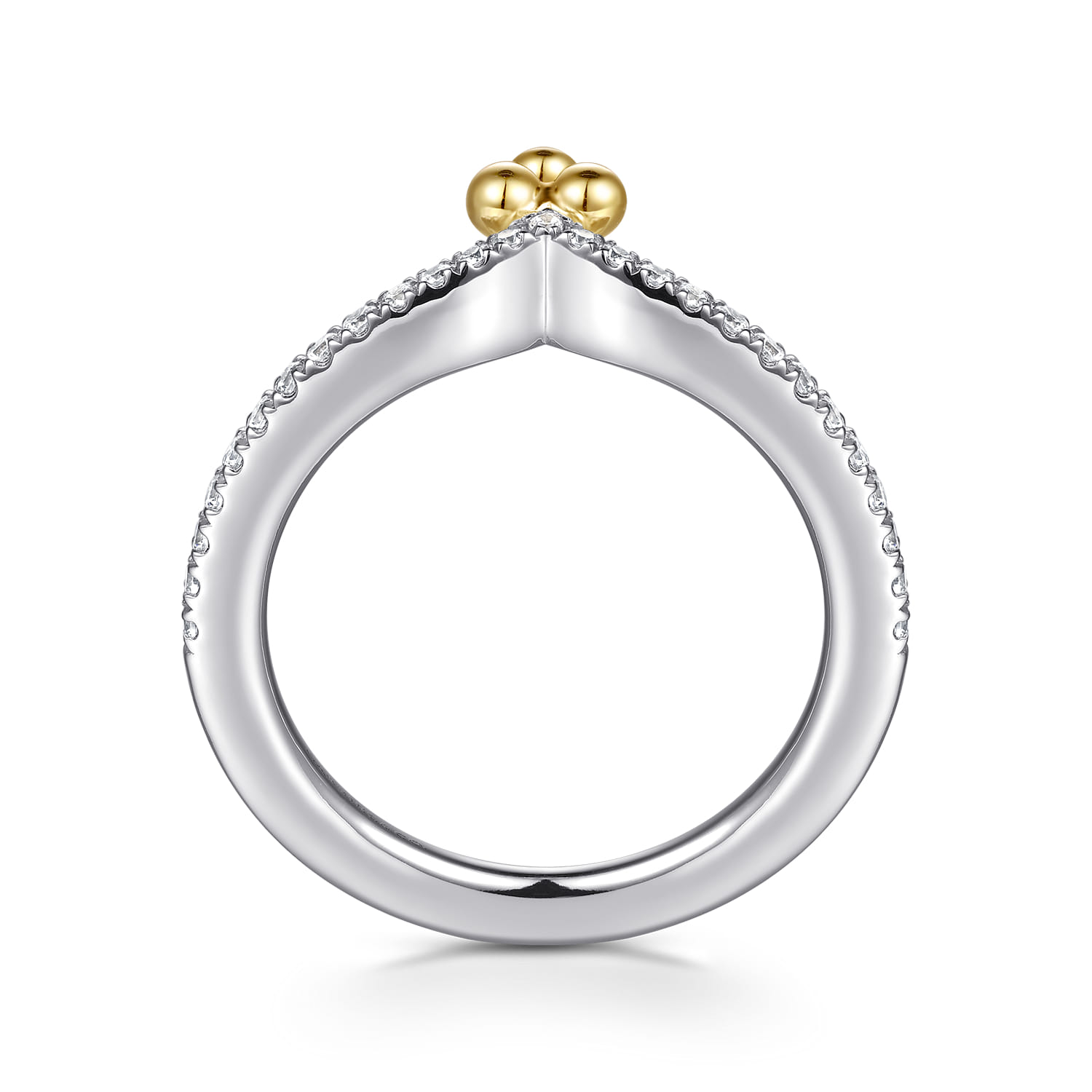 14K White and Yellow Gold Bujukan Clover And Diamond Smart Ring Enhancer - 0.25 ct - Shot 2