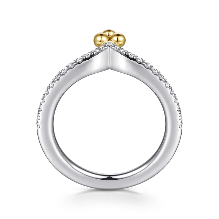 14K White and Yellow Gold Bujukan Clover And Diamond Smart Ring Enhancer - 0.25 ct - Shot 2