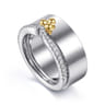 14K White and Yellow Gold Bujukan Clover And Diamond Smart Ring Enhancer - 0.25 ct