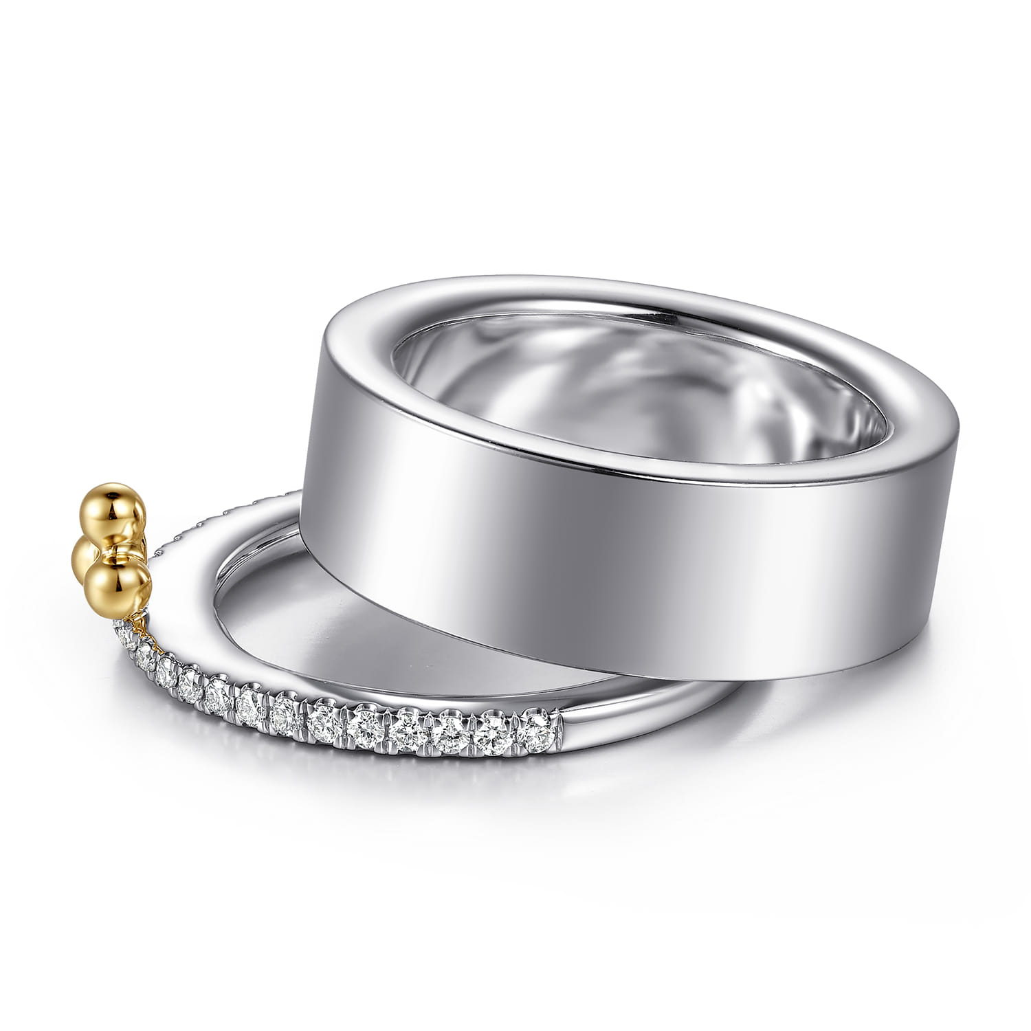 14K White and Yellow Gold Bujukan Clover And Diamond Smart Ring Enhancer - 0.25 ct - Shot 6
