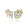 14K White and Yellow Gold Bujukan Diamond Huggie Earrings - 0.35 ct
