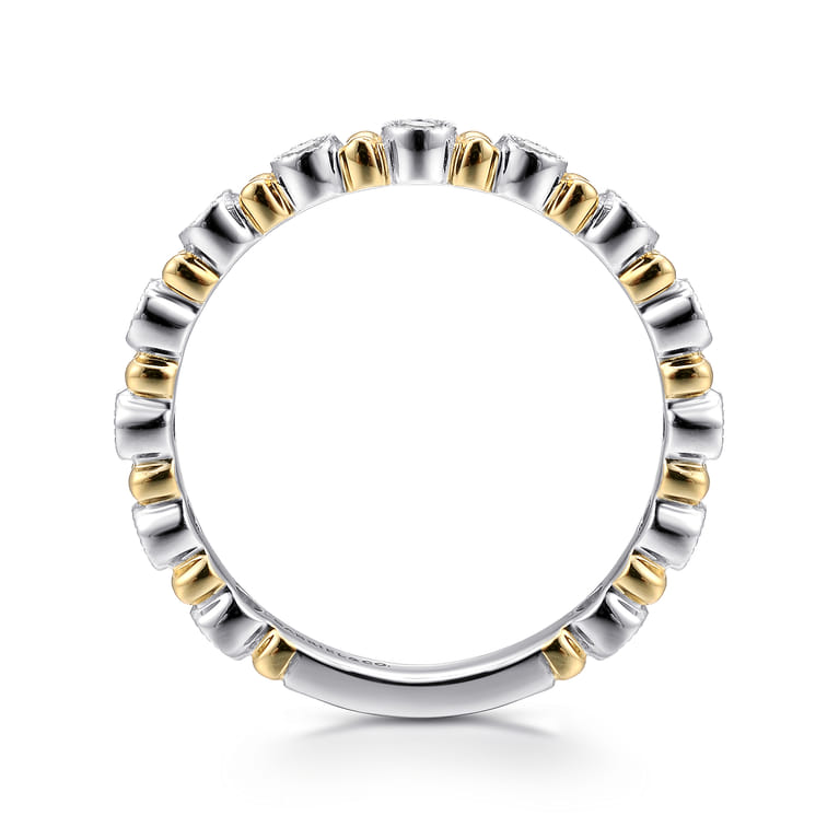 14K White and Yellow Gold Bujukan Diamond Stackable Ring - 0.23 ct - Shot 2
