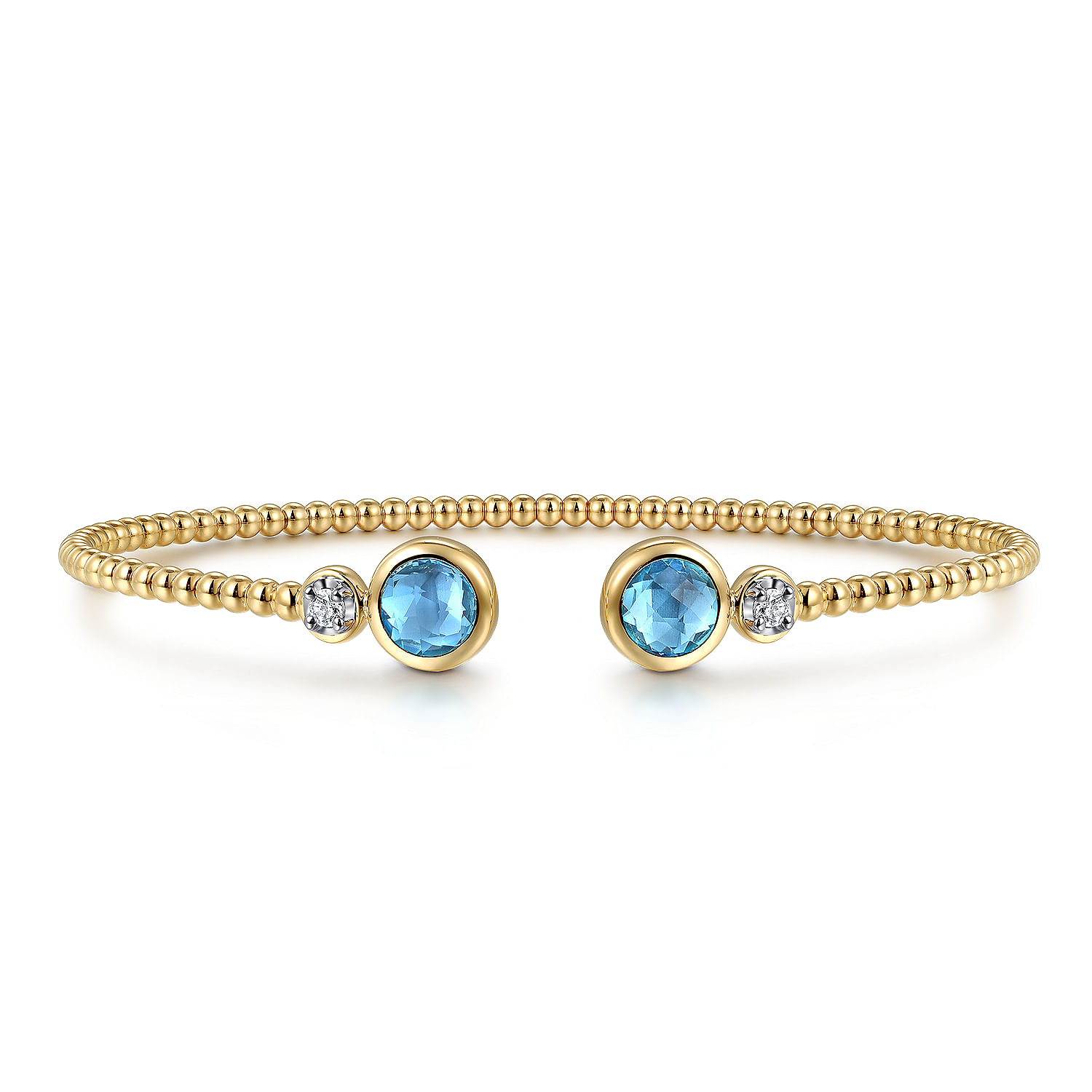 14k cheapest Gold Bangle with Blue Charm Enameled Flower & Zirconia. For kids. BANG3