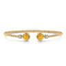 14K White and Yellow Gold Bujukan Diamond and Citrine Bangle - 0.09 ct