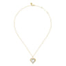14K White and Yellow Gold Bujukan Graduating Diamond Heart Pendant Necklace - 0.18 ct