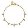 14K White and Yellow Gold Bujukan White Sapphire Droplet Bracelet