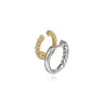 14K White and Yellow Gold Bujukan and Diamond Stuggies Earrings - 0.35 ct