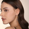 14K White and Yellow Gold Diamond And Hollow Link Chain Earrings - 0.6 ct