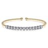 14K White and Yellow Gold Diamond Bangle - 1 ct