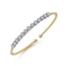 14K White and Yellow Gold Diamond Bangle - 1 ct