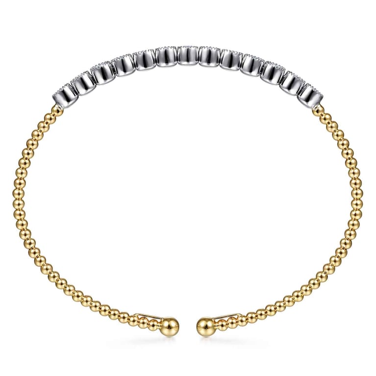 14K White and Yellow Gold Diamond Bangle - 1 ct - Shot 3