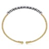 14K White and Yellow Gold Diamond Bangle - 1 ct