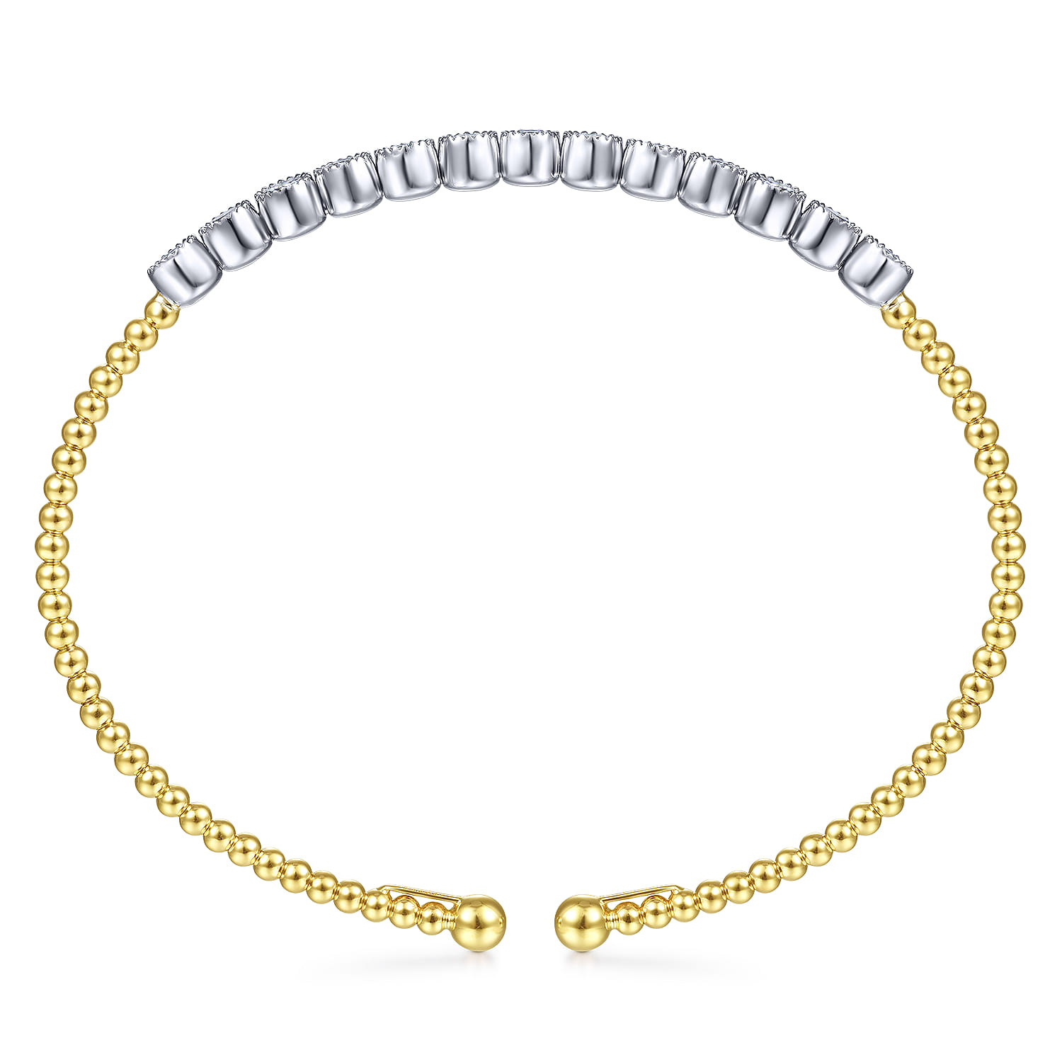 14K White and Yellow Gold Diamond Bangle - 1 ct - Shot 3